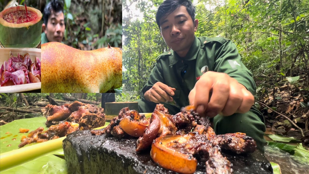 P3-QUÁ TO ĂN KHÔNG HẾT , MỘT MÌNH THỊT RỪNG 3MÓN ,TIẾT CANH RỪNG, TÌM THỨC ĂN GIỮA RỪNG SÂU