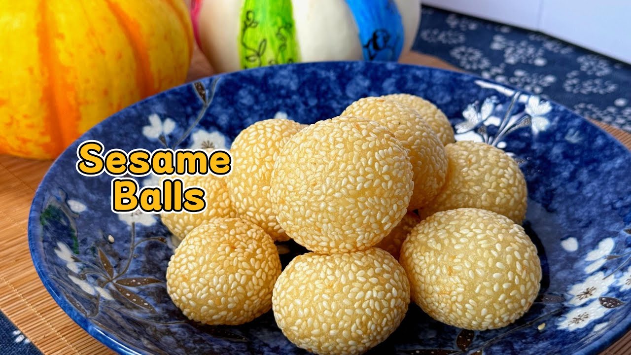 A Classic and Super Popular Chinese Dessert &mdash;&mdash;Golden Sesame Balls | Crispy Outside, Chewy Inside!