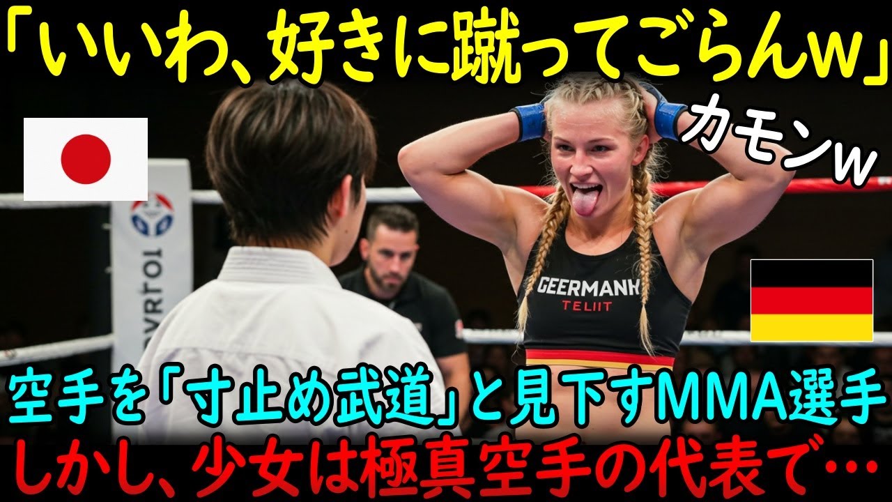 「まだ子供じゃない？好きに蹴っていいわよｗ」ドイツのMMA女子選手が日本の空手少女を侮辱&hellip;しかし、彼女は極真空手の世界ジュニアで&hellip;【海外の反応】