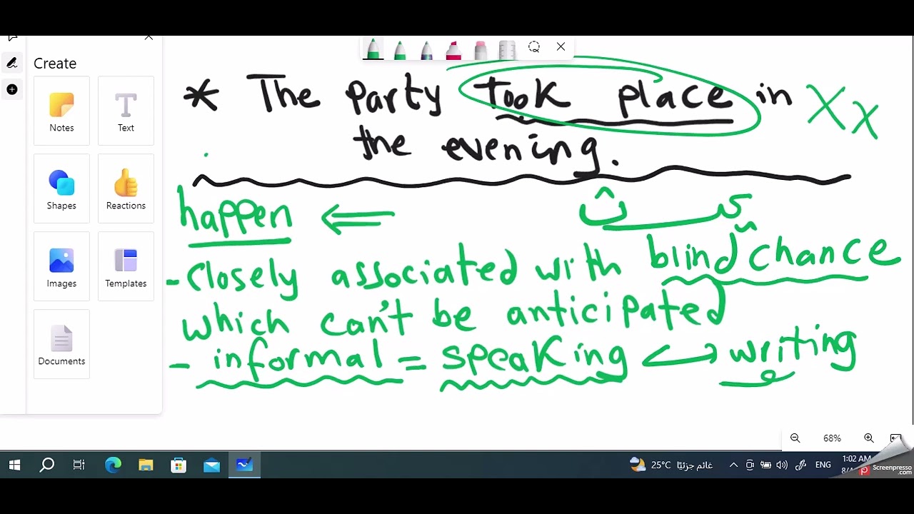 الفرق بين  happen // occur // take place