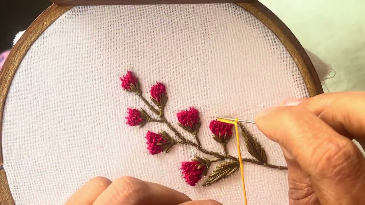 Simple and beautiful hand embroidery design |Embroidery work |flower embroidery tricks 