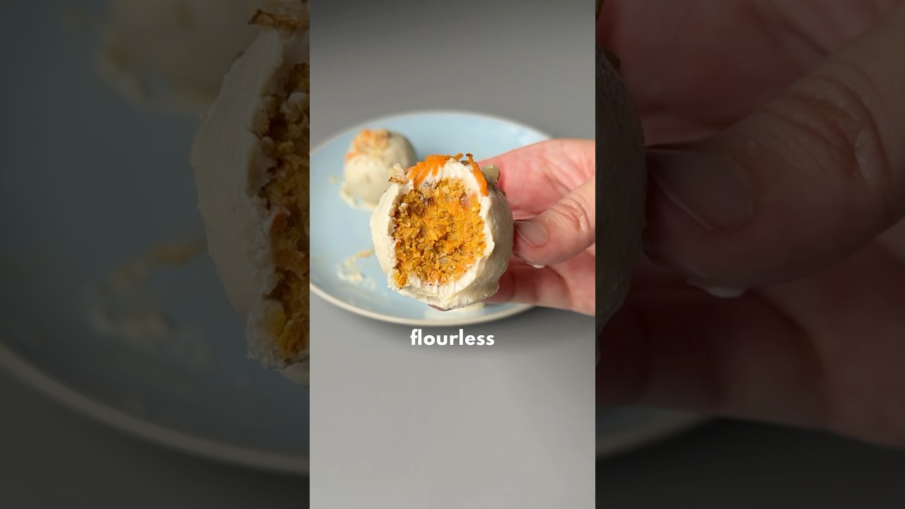 FLOURLESS CARROT CAKE BALLS 🥕🤤 #carrotcake #nobake