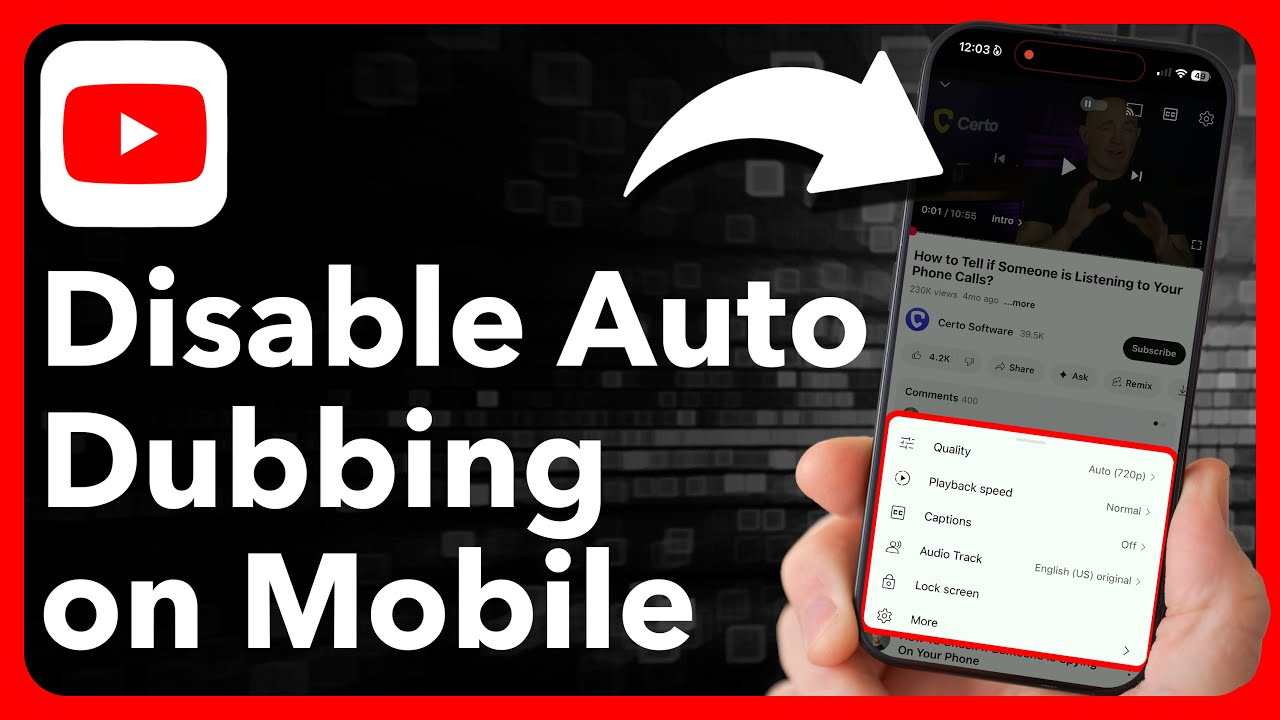 Как отключить автоматическую озвучку на мобильном YouTube