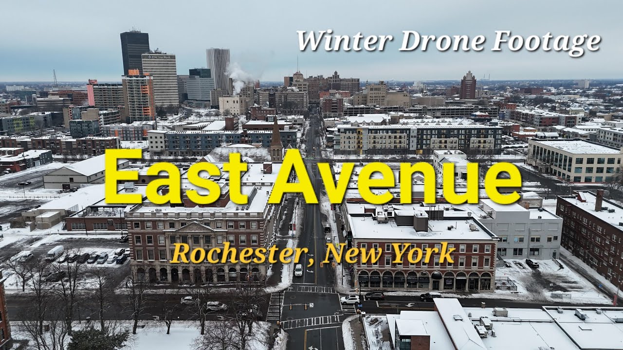 East Avenue | Winter Drone Footage | Rochester, New York
