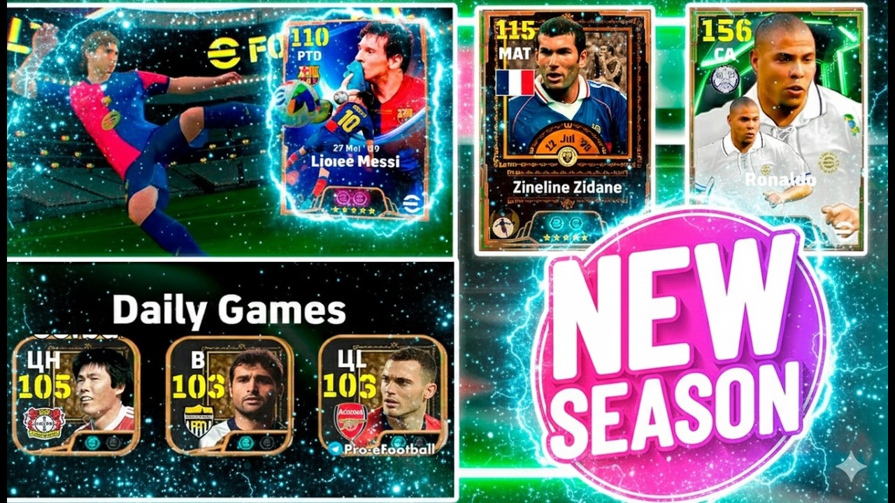 Nova Season🔥 Jogo Diário e Novos Épicos no eFootball 2026 Mobile!