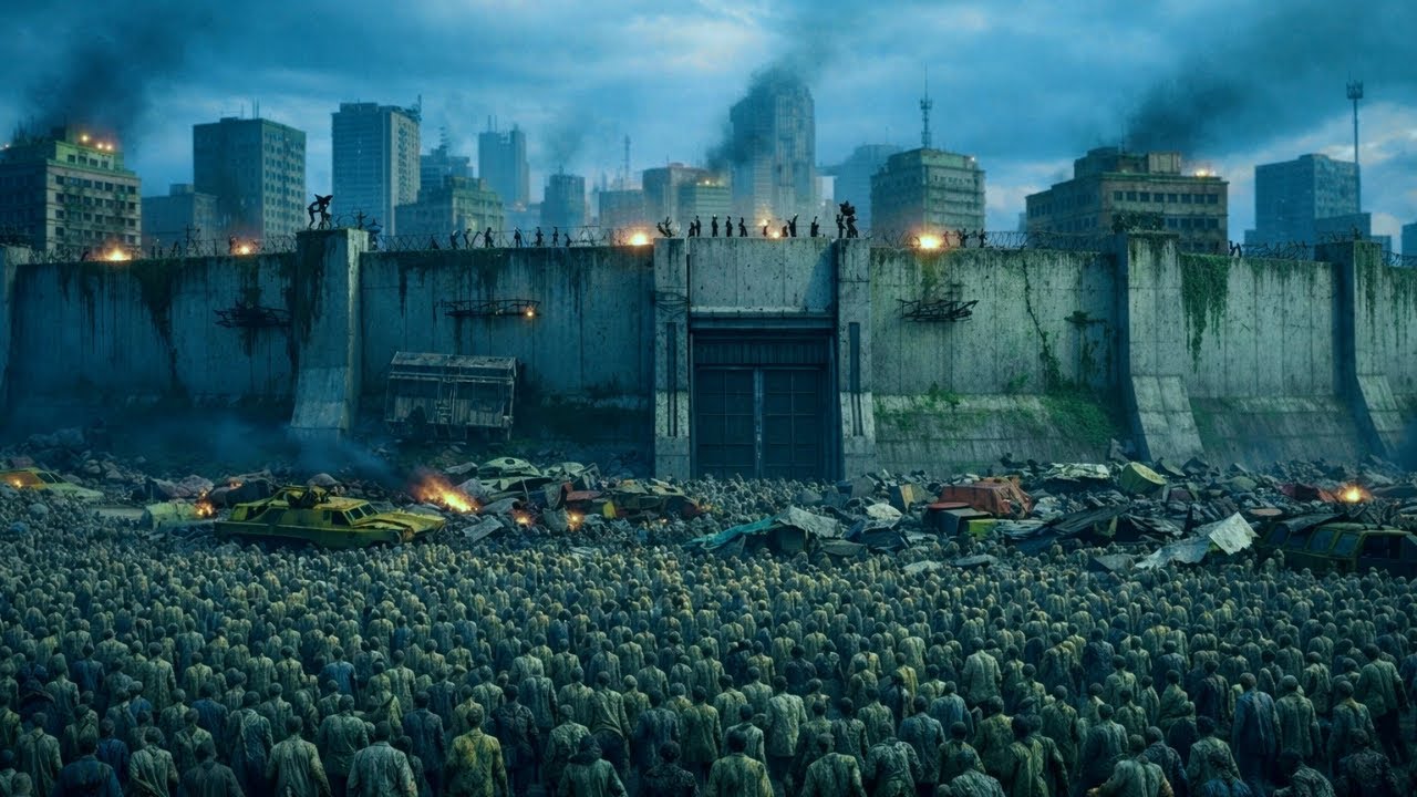 After the zombies took over the world, humans surrounded the last city with giant walls