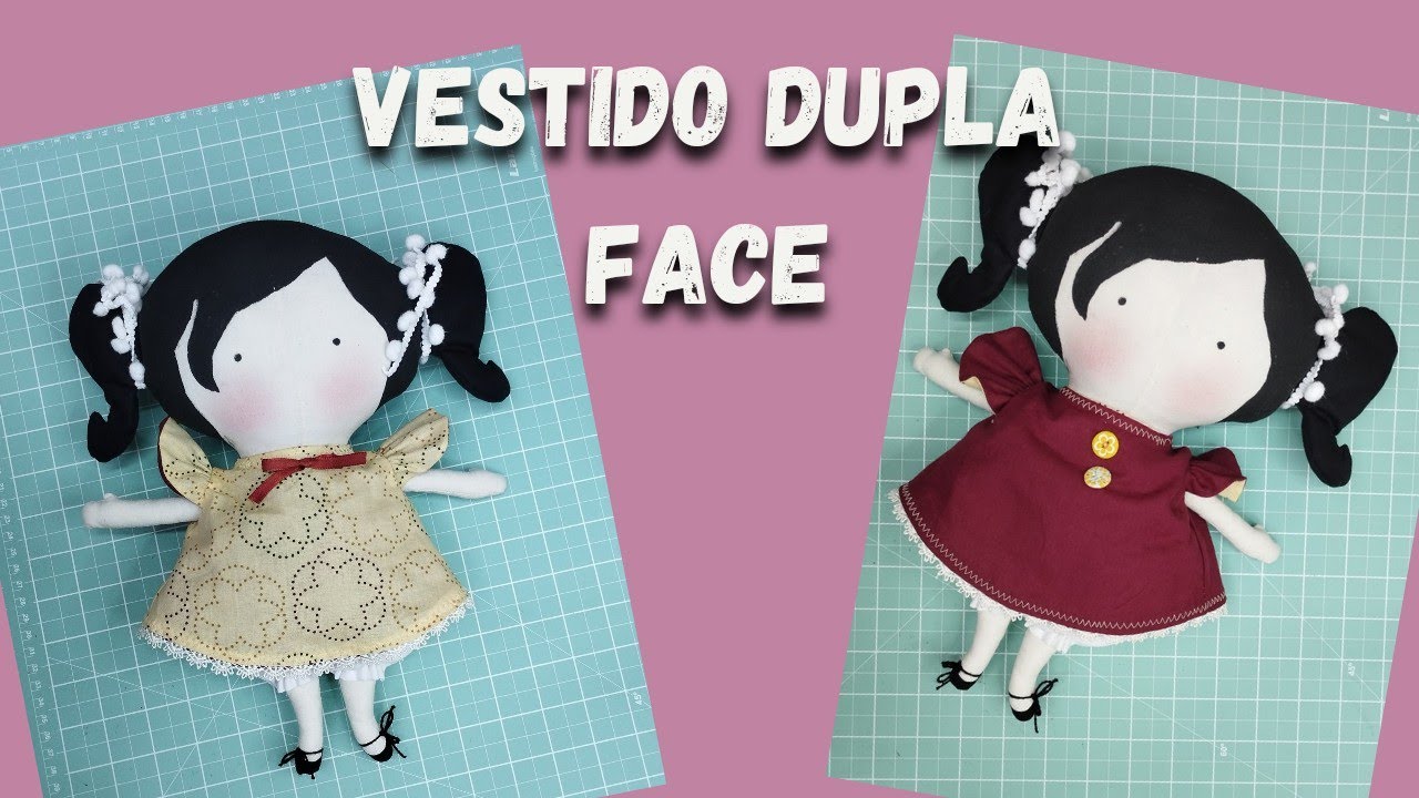 vestido dupla face para tilda toy