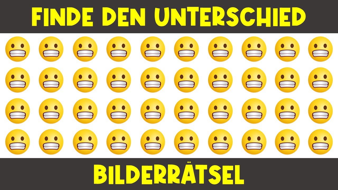 Unglaublich schwer - Finde den Fehler R&auml;tselspiele (Emoji) - Nr. 1