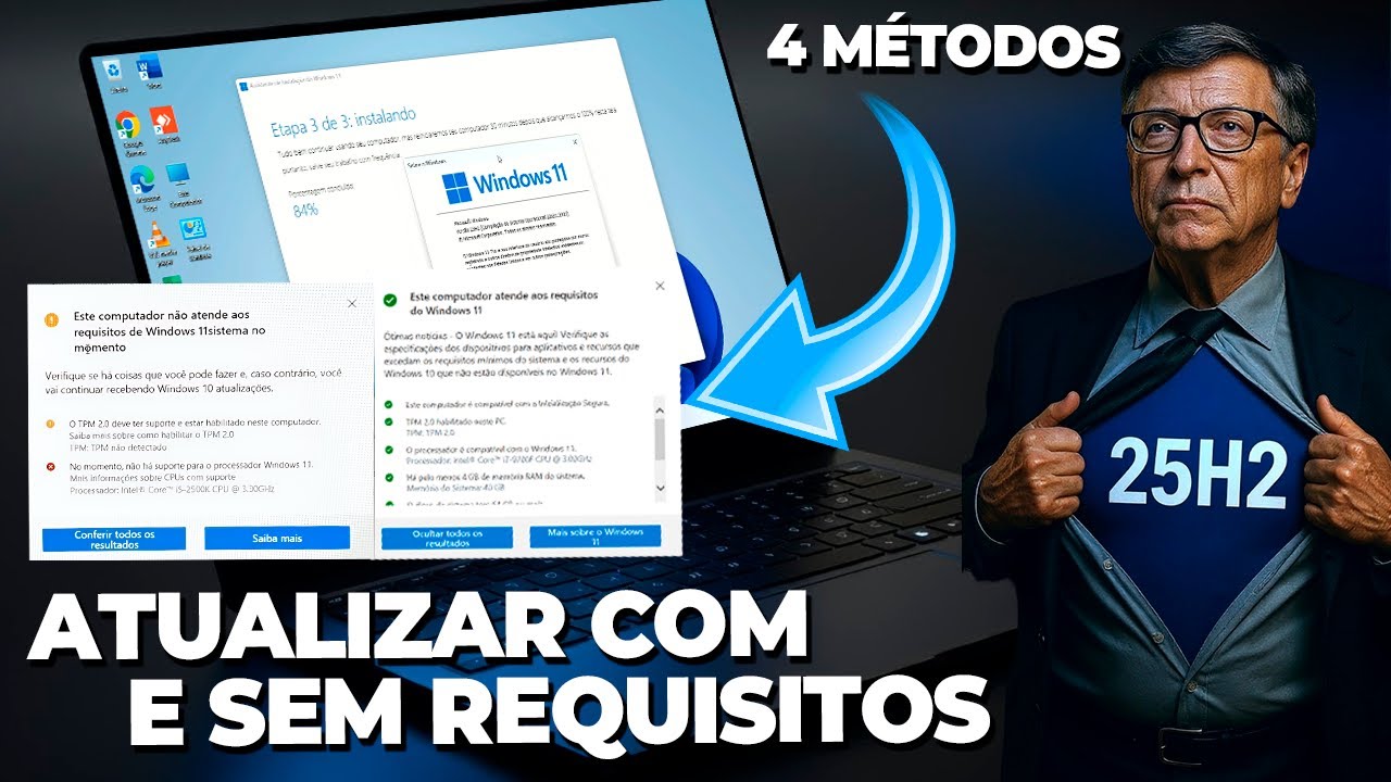 TUTORIAL Oficial Microsoft para Atualizar QUALQUER PC Para Windows 11 25H2 sem PERDER NADA!