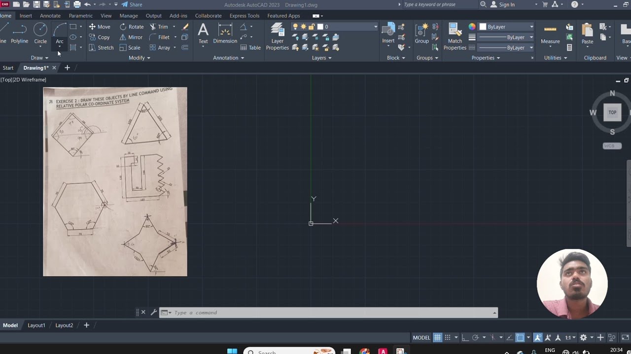 Auto CAD Angled square,tringle,hexagonal draw #autocad #new #support #explore #viral #knowledge 