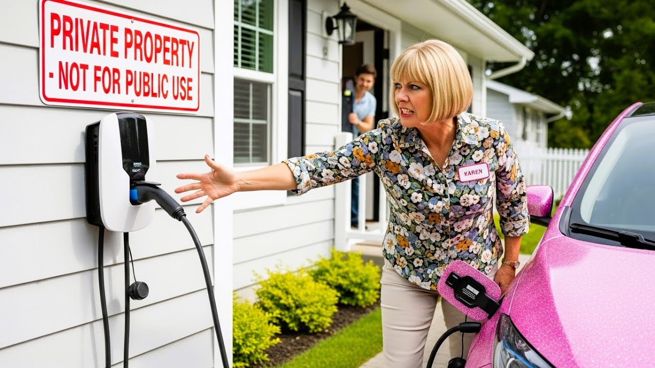 Karen Thought My EV Charger Was ‘Public Property’ — My Trap Proved Her Wrong!