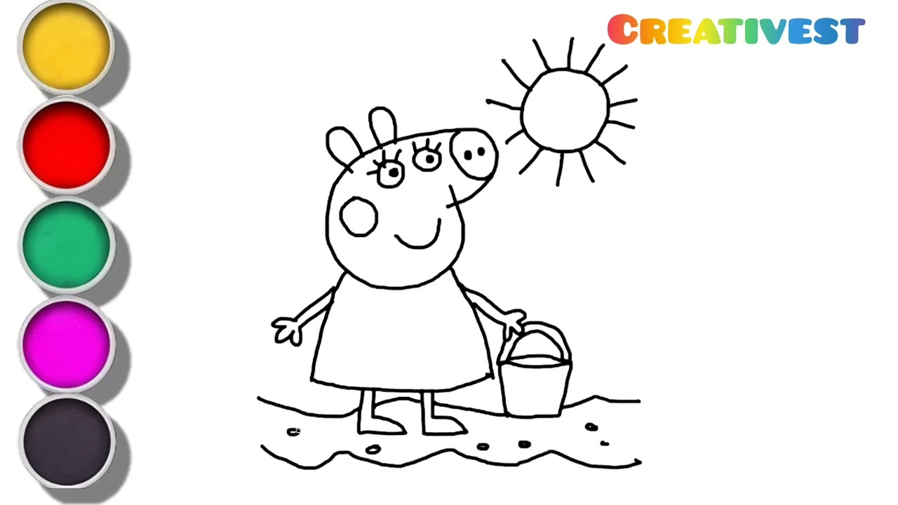 How To Draw Peppa Pig Drawing For Kids And Toddlers 