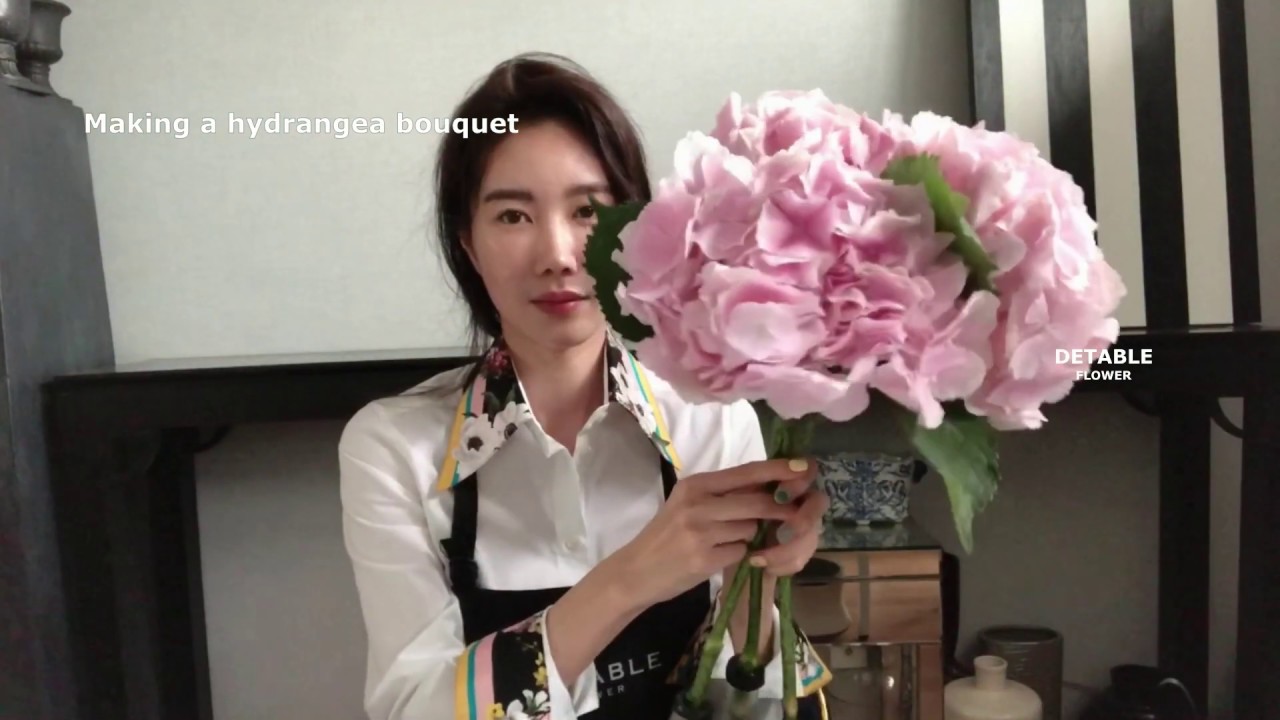 ENG 수국 꽃다발 만들기 크라프트지 포장법 How to make a hydrangea bouquet  wrap using writing paper and kraft paper