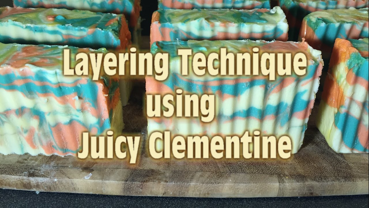 Layering Technique for Cold Process Soap with Juicy Clementine