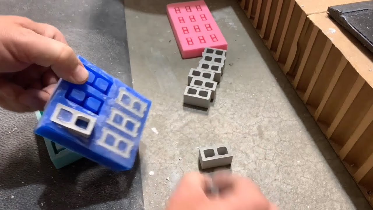 Casting 1/12 scale cement blocks. I reveal the mold, the materials and Techniques I use. ￼
