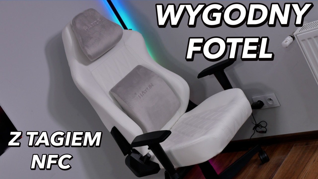 Wygodny fotel dla graczy, w eleganckiej bieli - Hator Darkside L