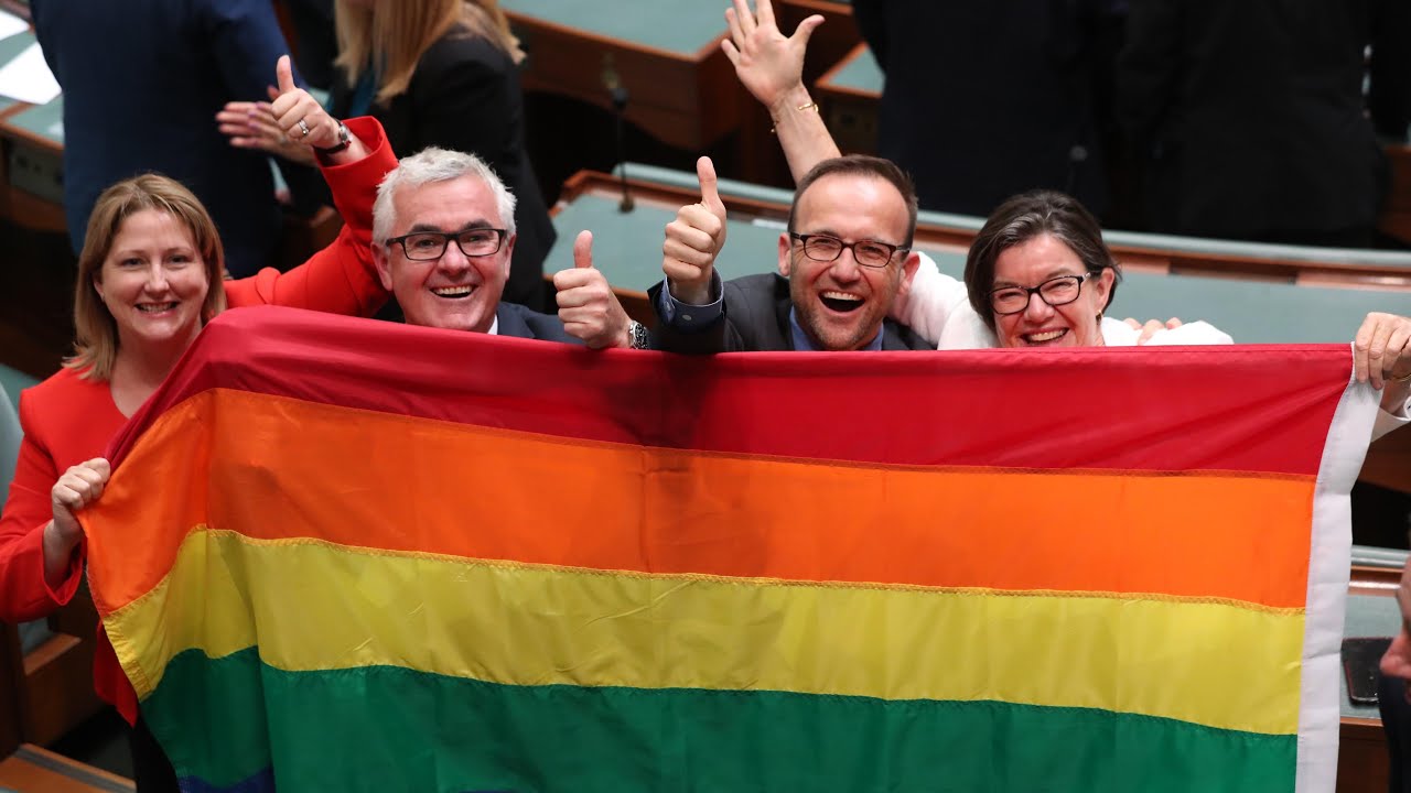 Singing breaks out in Australian parliament as marriage equality law is passed