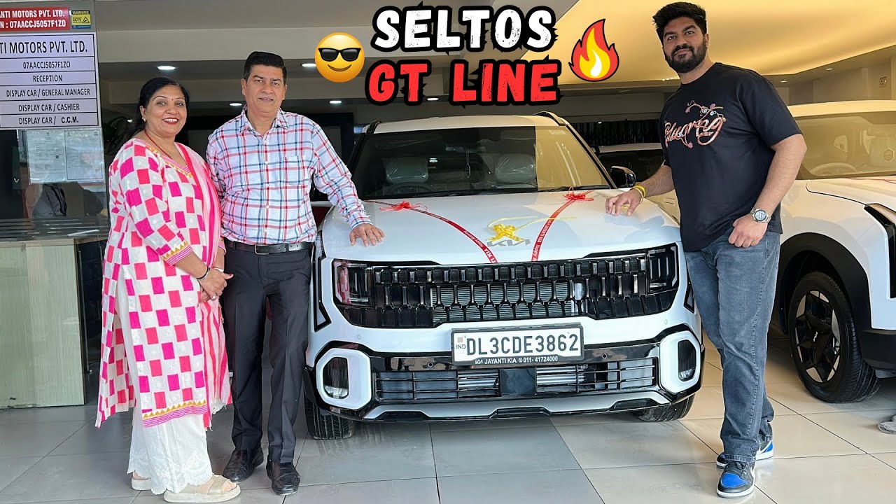 Finally Taking Delivery Of My New Car KIA SELTOS GT LINE TURBO PETROL DCT | Top Model 🥳