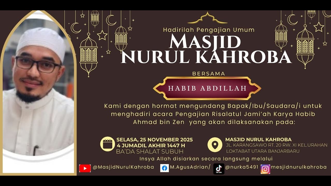 LIVE! Pengajian bersama HABIB ABDILLAH penjelasan KITAB RISALATUL JAMI'AH