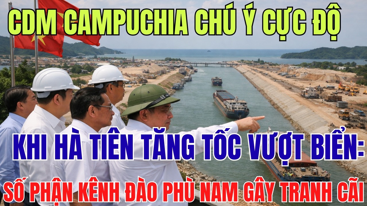 CDM Campuchia Ch&uacute; &Yacute; Cực Độ Khi H&agrave; Ti&ecirc;n Tăng Tốc Vượt Biển: Số Phận K&ecirc;nh Đ&agrave;o Ph&ugrave; Nam G&acirc;y Tranh C&atilde;i