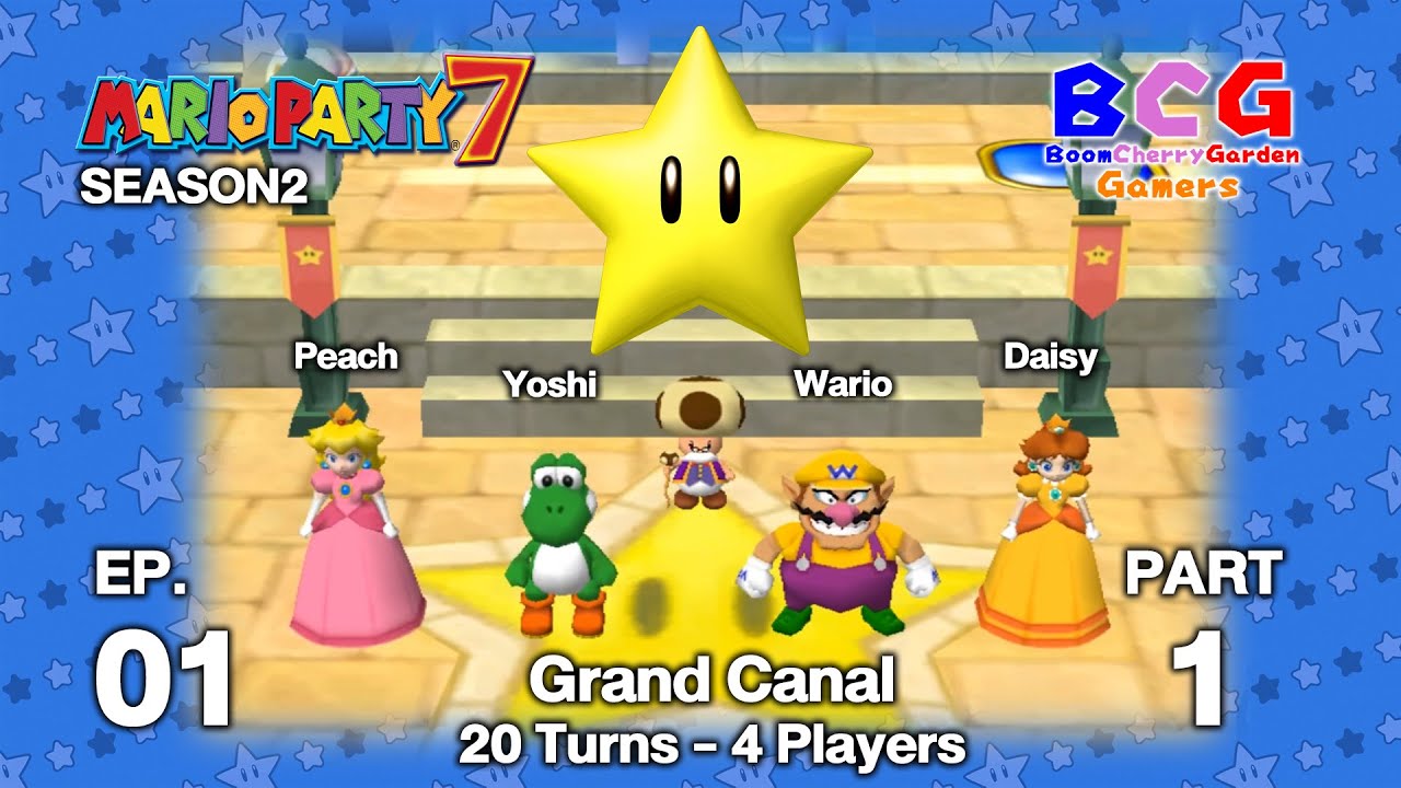 Mario Party 7 SS2 EP 01 Party Cruise Tournament Grand Canal - Peach,Yoshi,Wario,Daisy P1
