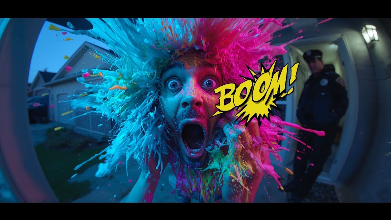 Caught on Doorbell Cam:Thieves DESTROYED by Dye Bomb Traps 💥📦#porchpirate #doorbellcam #instantkarma