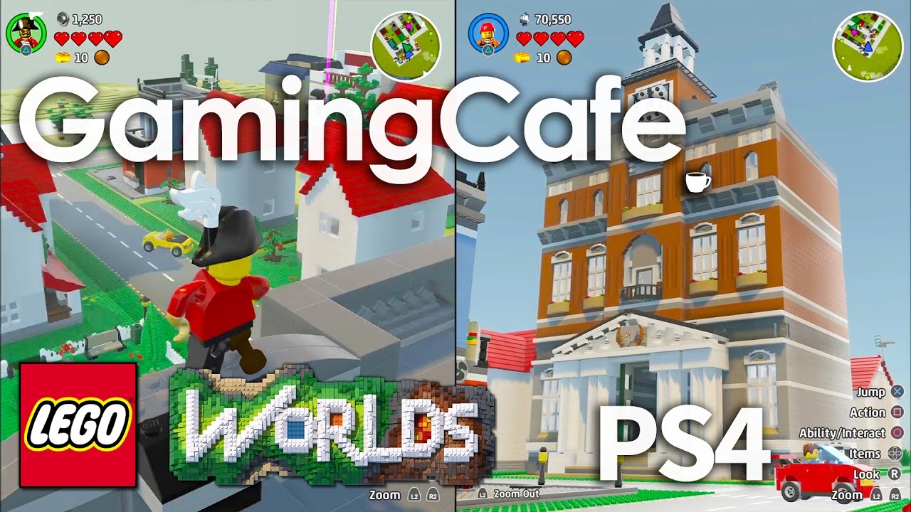 LEGO Worlds Let's Play Part 21 PS4 Town Hall, City, Modular, Split Screen Multiplayer, Cars 1080p