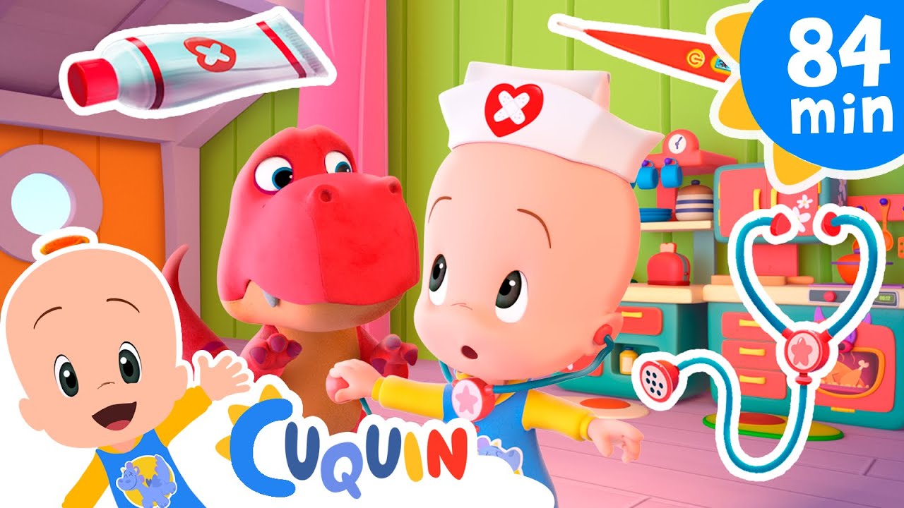The Little Dinosaur is Sick 🦖🤒 and more Nursery Rhymes by Cleo and Cuquin | Children Songs