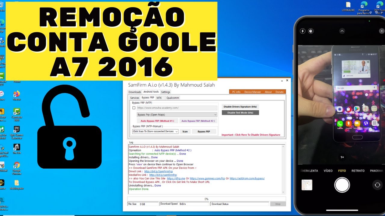 Remover conta Google Samsung A7 2016 dezembro 2021 - SAMFIRM 1.4.3