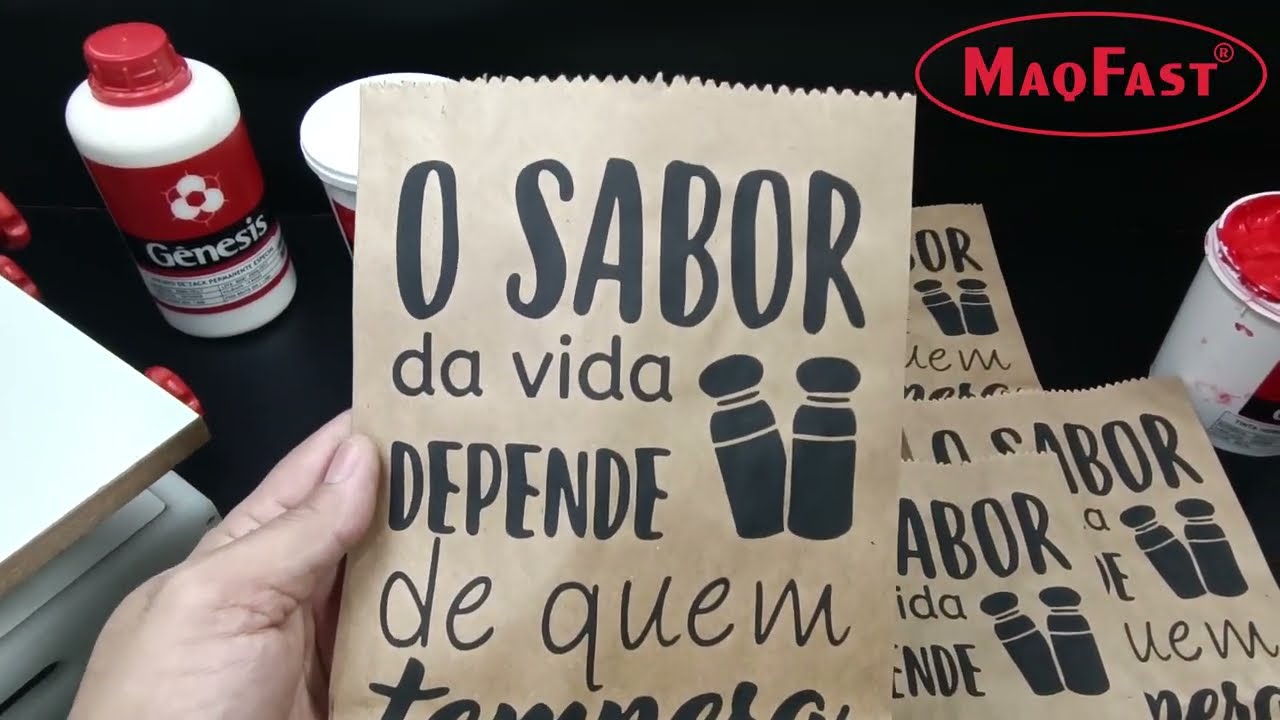 COMO ESTAMPAR SACO DE PAPEL KRAFT COM TINTA BASE DE ÁGUA COM A MAQFAST