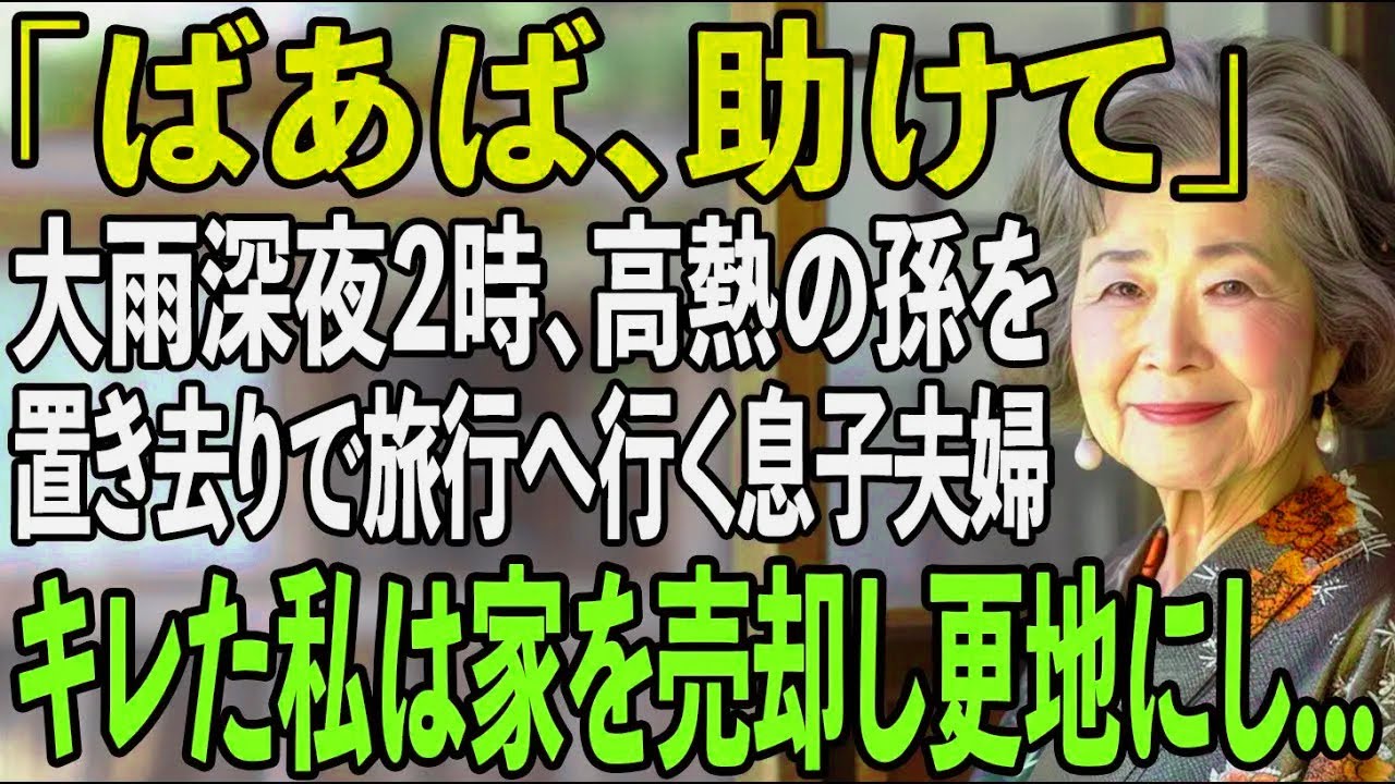 大雨の深夜2時過ぎ、高熱でふらふらの孫が駆け込んできた。「パパとママは海外旅行行ってて」孫の一言に激怒した私は即座に家を売却し更地に→帰国後、2人は全てを失い...【シニアライフ】【60代以上の方へ】
