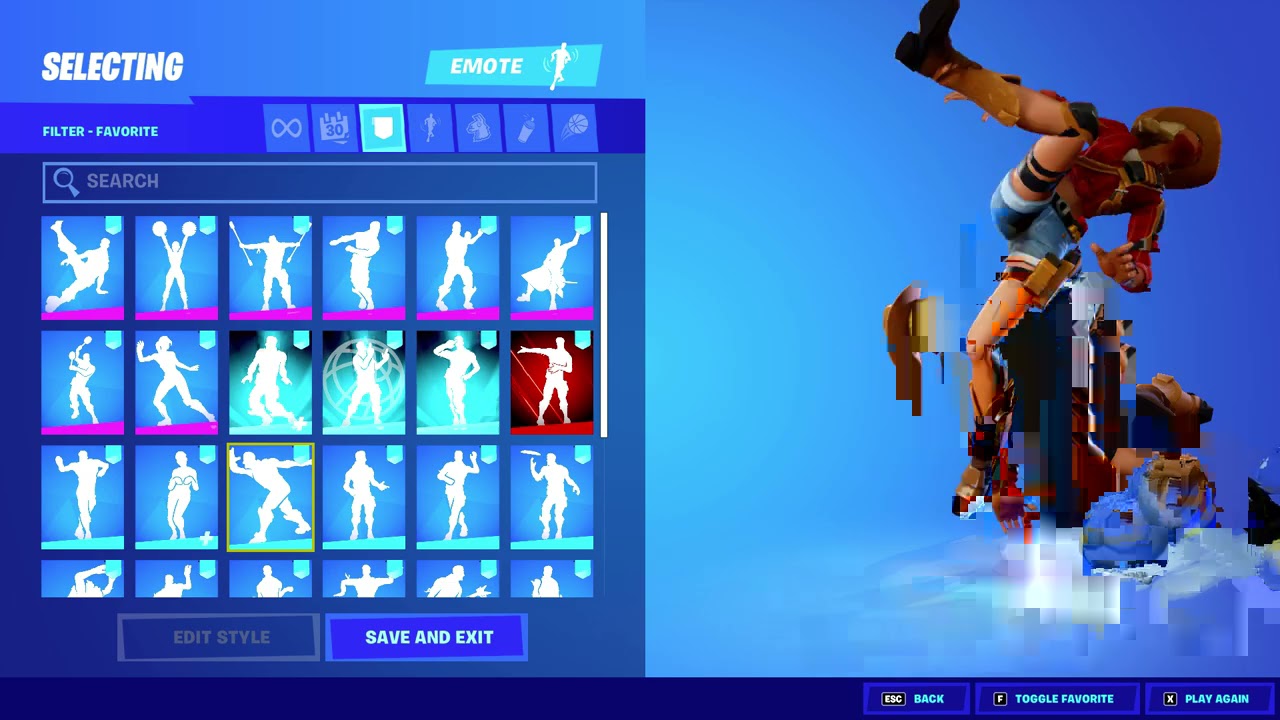 fortnite RUSTLER doing RARE emotes in locker for TIKTOK (sugar rush, disc spinner AND MORE!)