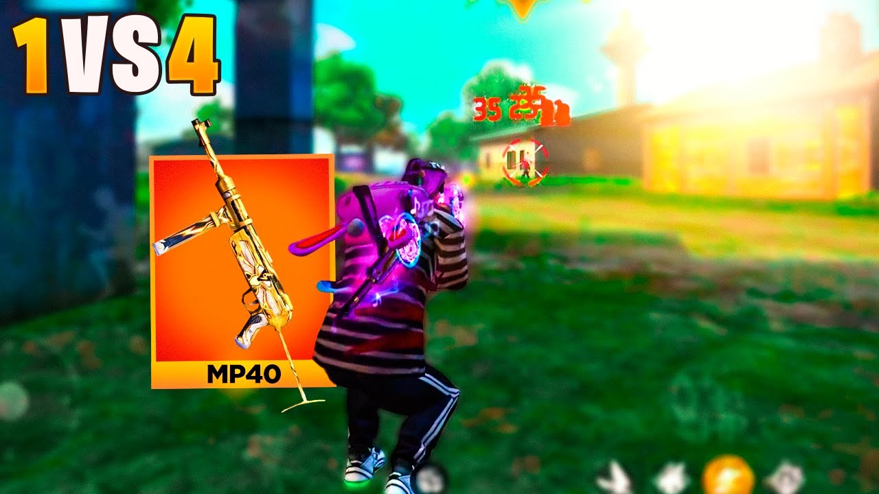 SOLO COM DUAS MP40 VS SQUAD!! FREE FIRE MOBILE