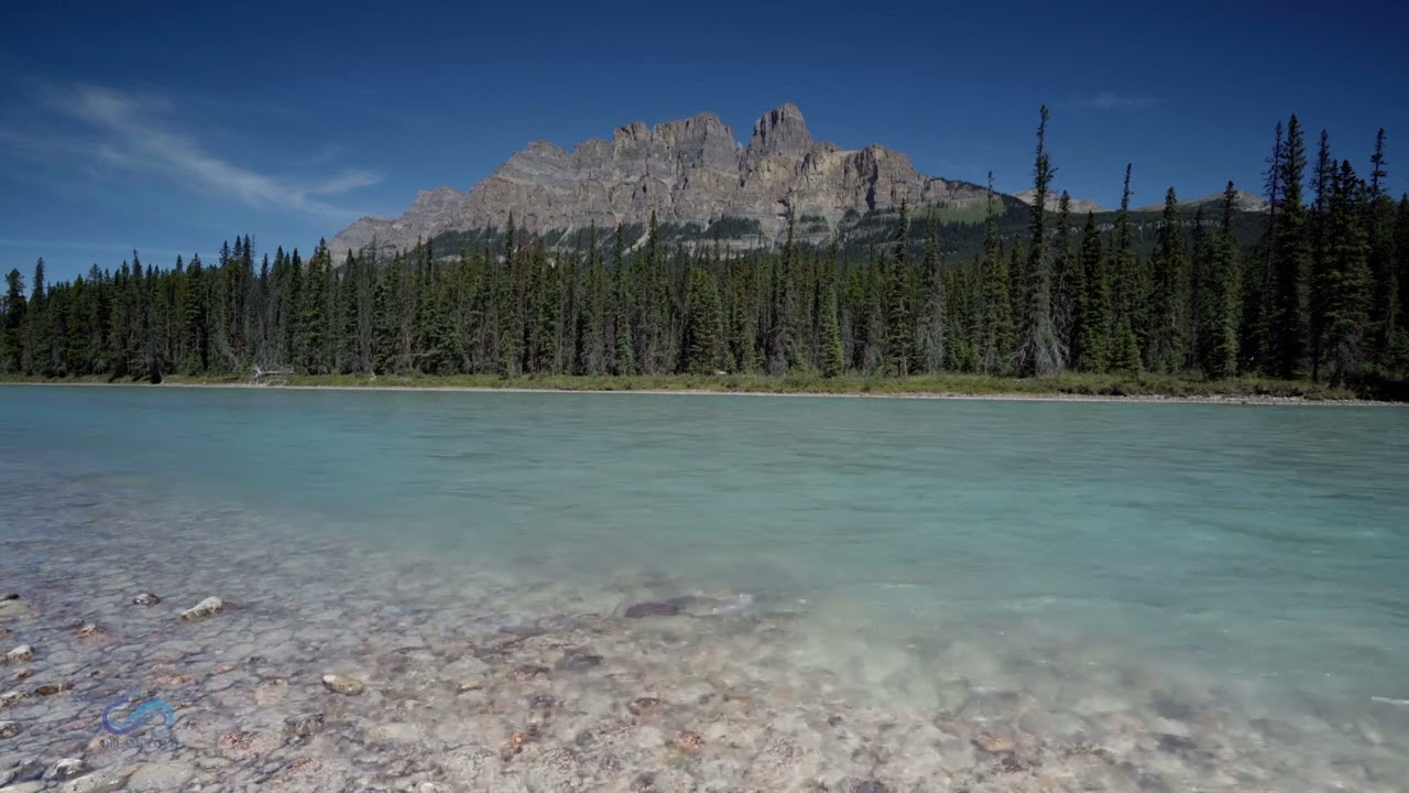 Lazy Summertime River - Banff National Park - Gentle Water Sounds for Sleep, Study, Relaxation