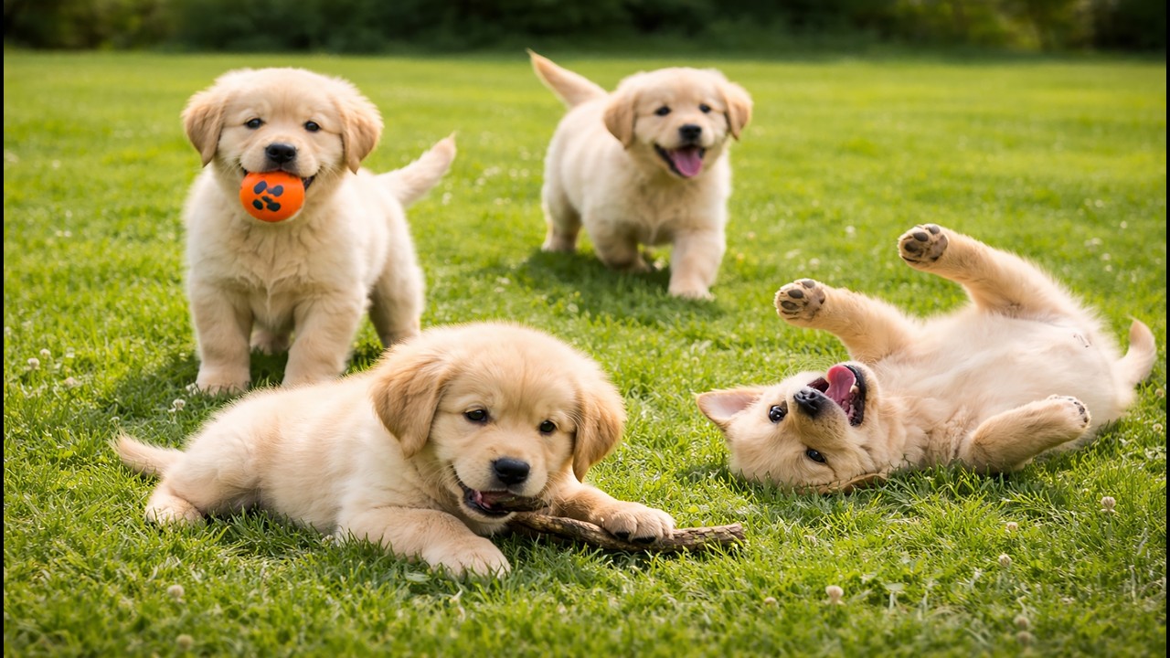 🌿🐶 Happy Puppies Having Fun with Mother Dog Outdoors | Relaxing Barking Sounds