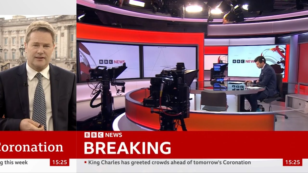 Cut to studio randomly during outside broadcast on BBC News