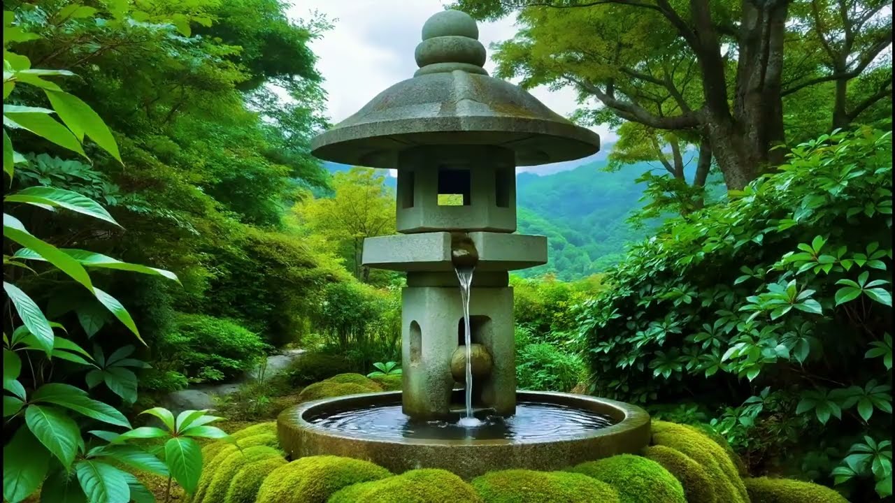 💧 Flowing Water Fountain Ambience + Calm Instrumental Music | Ultimate Relaxation & Meditation 🌙