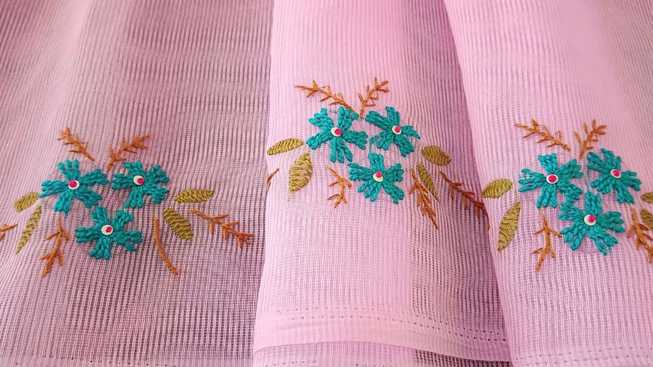 Hand Embroidery Pattern For Beginners  | Simple Flower Pattern Using Twisted Chain Stitch