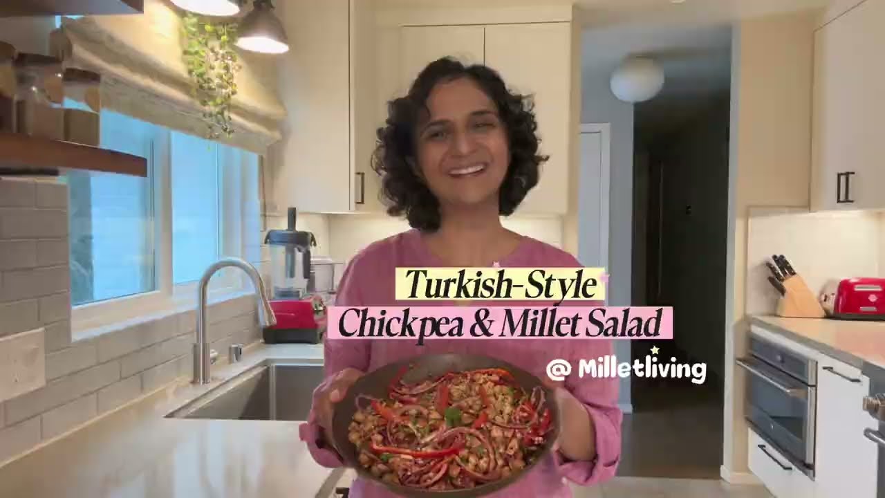 Turkish-style Chickpea and Millet Salad, Vegan and Gluten Free 