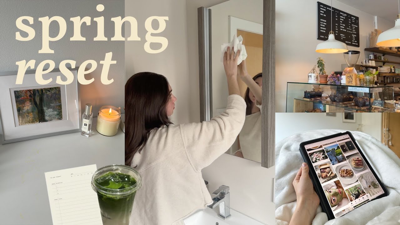 a cozy spring reset vlog | cleaning, decluttering, resolutions check-in