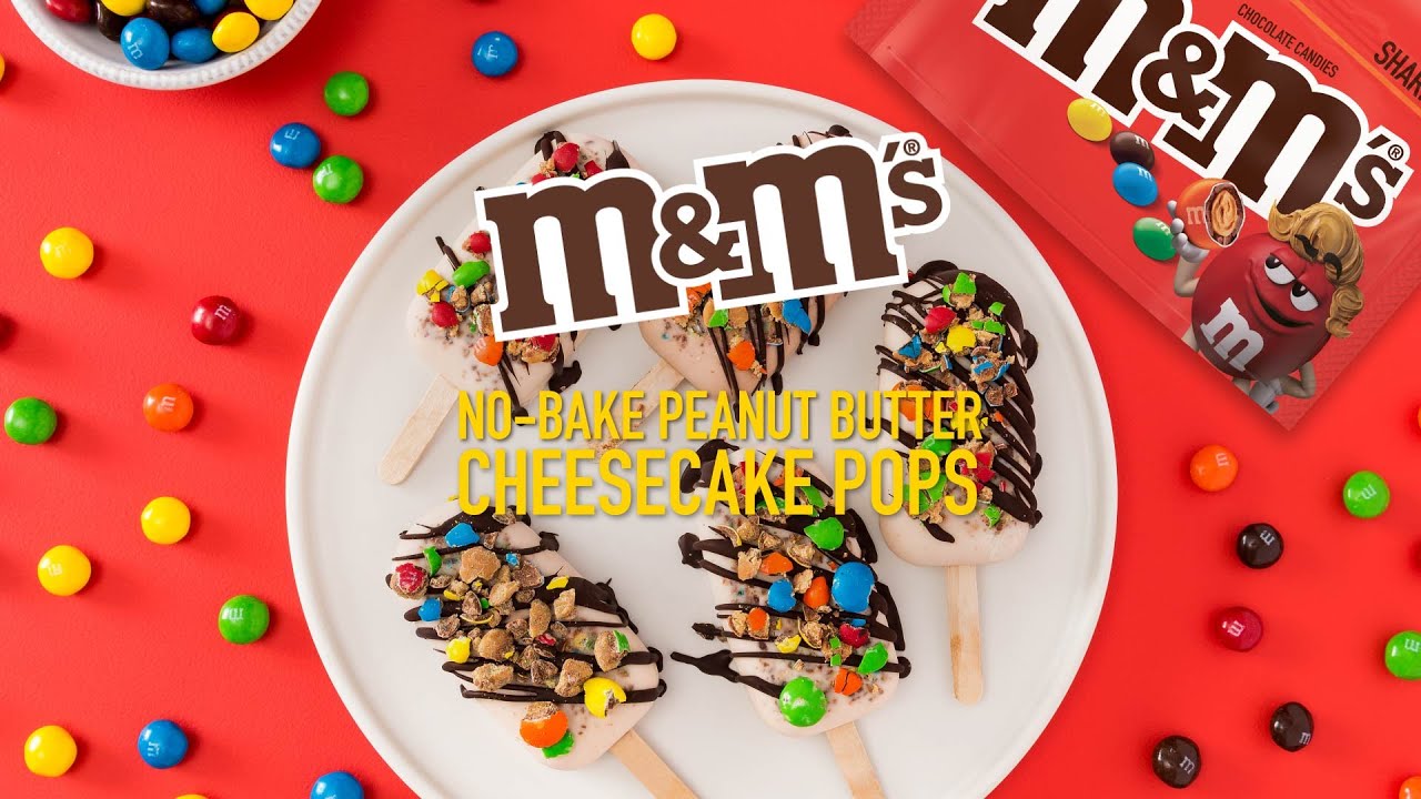 M&M'S No Bake Cheesecake Pops