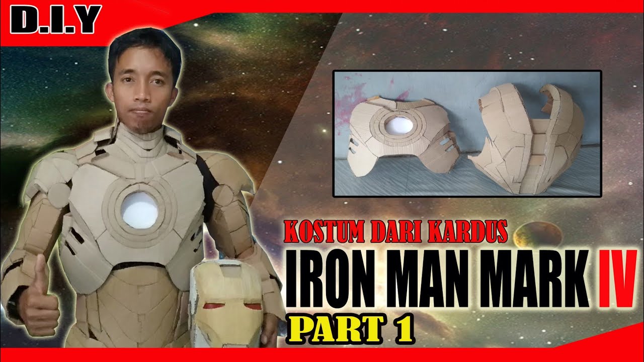 Membuat kostum iron man dari kardus || Part 1