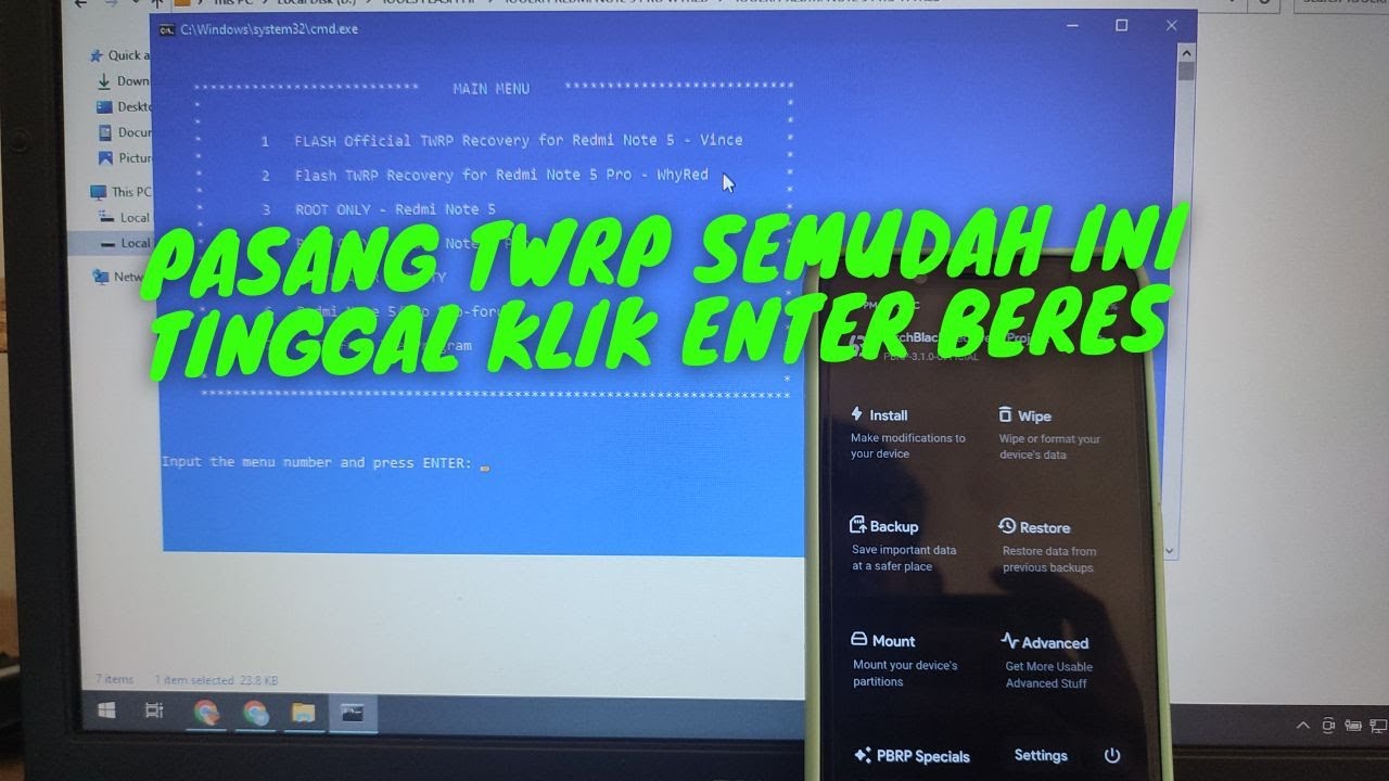 Cara Gampang Pasang TWRP Redmi Note 5   Tinggal Klik Enter  Beres 😯 (Toolkit Redmi Note 5 )
