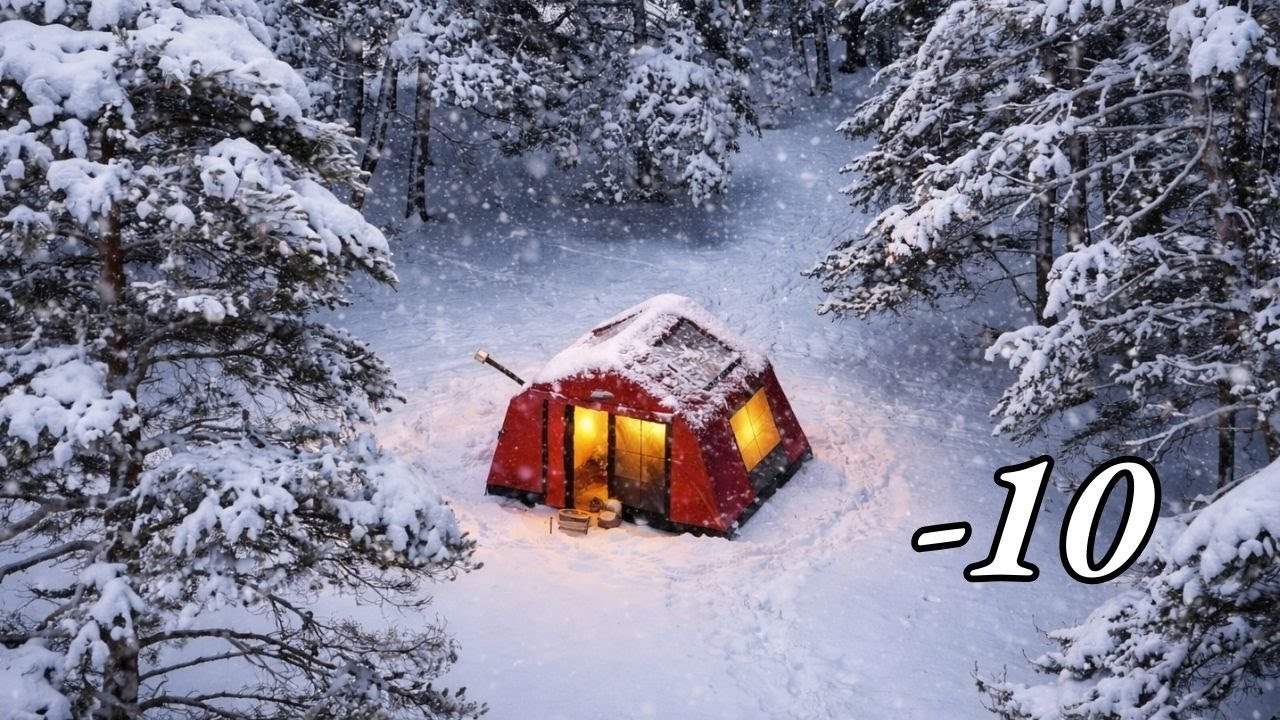 Кемпинг в палатке с печкой при −10 градусах ❄️⛺🔥