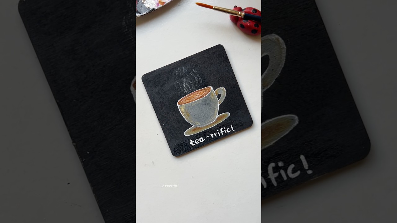Paint a Tea Coaster With Me ☕️ | Wooden Coasters Painting Idea Using Acrylic Colors
