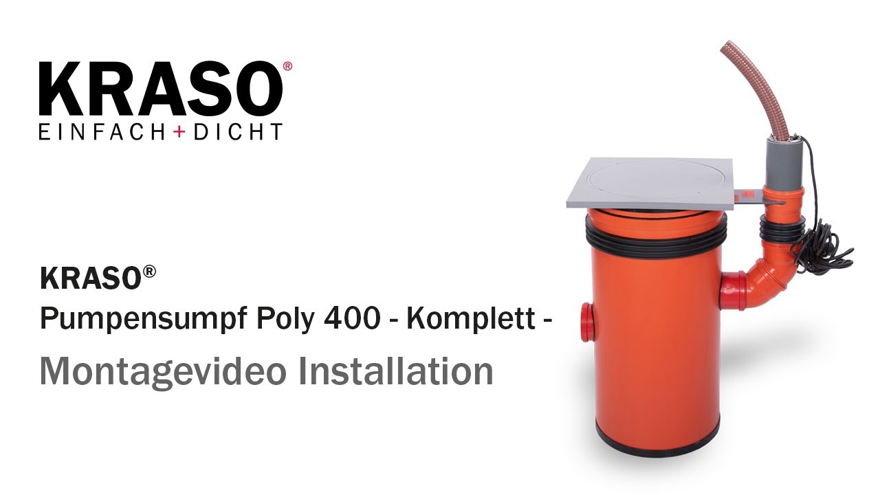 Montagevideo KRASO Pumpensumpf Poly 400 -F&auml;kalien- Installation