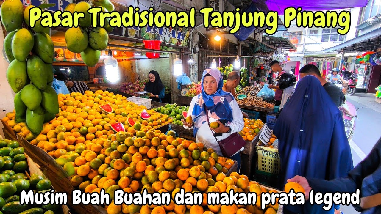 Tour jalan kaki❗orang Malaysia masuk pasar borong buah dan makan prata legend❗melayu 🇮🇩🇲🇾