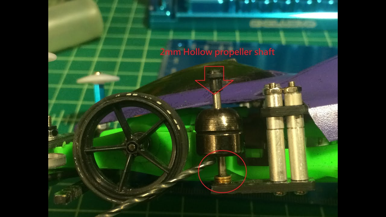 Tamiya Mini 4WD Tutorial How to use 2mm hollow Propeller Shaft to mount Damper