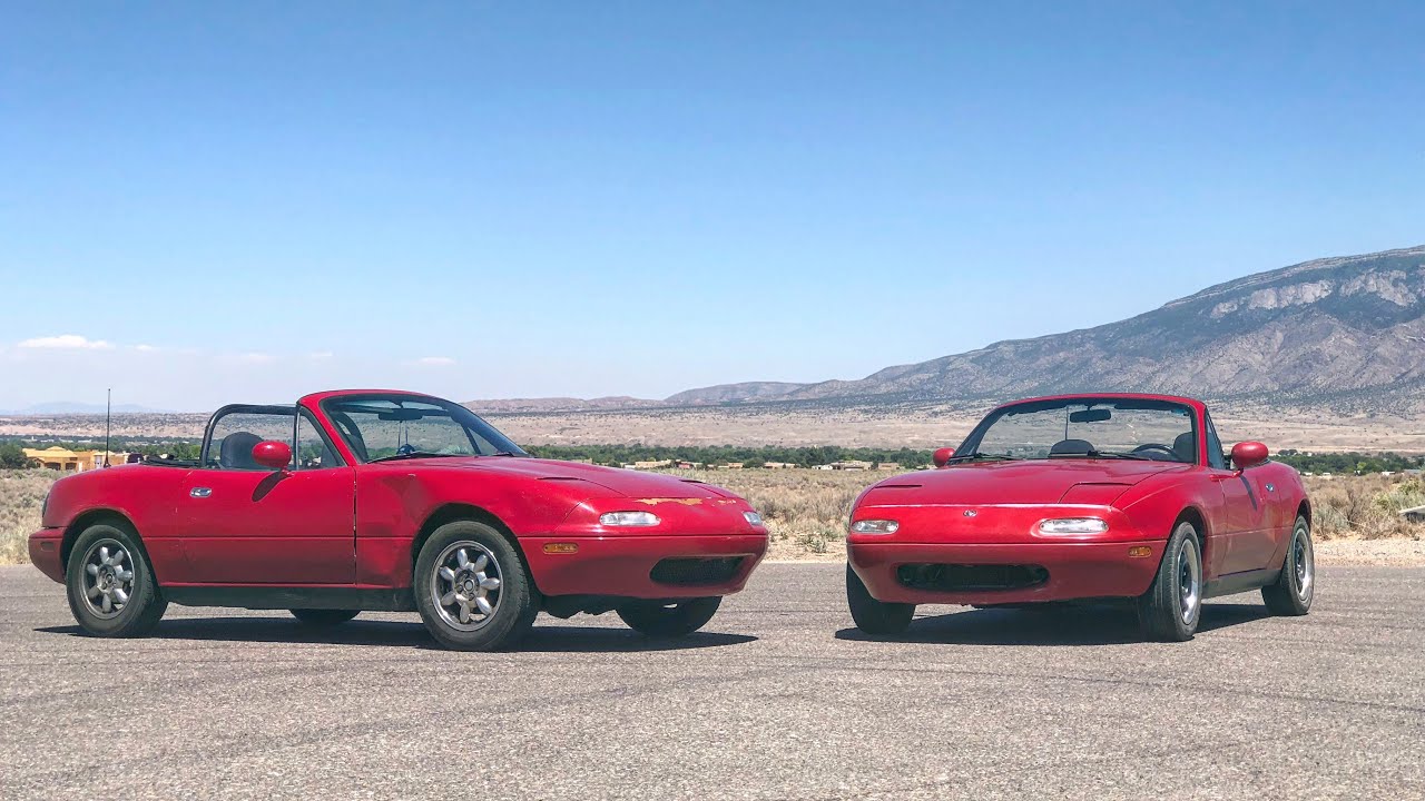 1.6 Liter Miata vs 1.8 Miata MX5 Drag Race