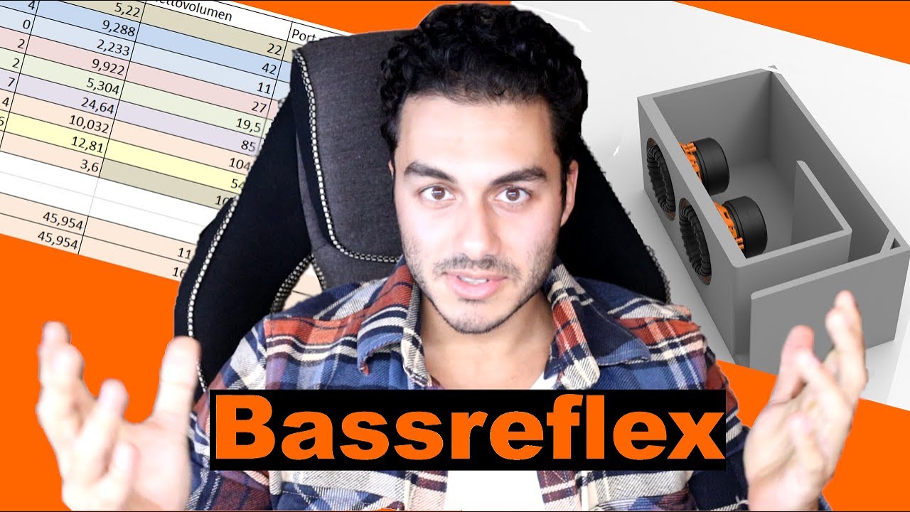 Bassreflex Subwoofer Entwurf: Berechnung und Konstruktion in CAD mit Maßen zum selber bauen